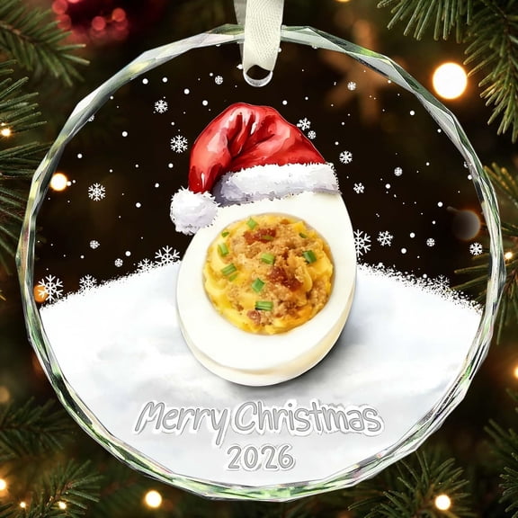 Deviled Egg Ornament - Food Christmas Ornaments, Eggs Ornaments for Christmas Tree - Deviled Egg Themed Gifts for Foods Lovers, Women, Men - Glass Ornament 2026