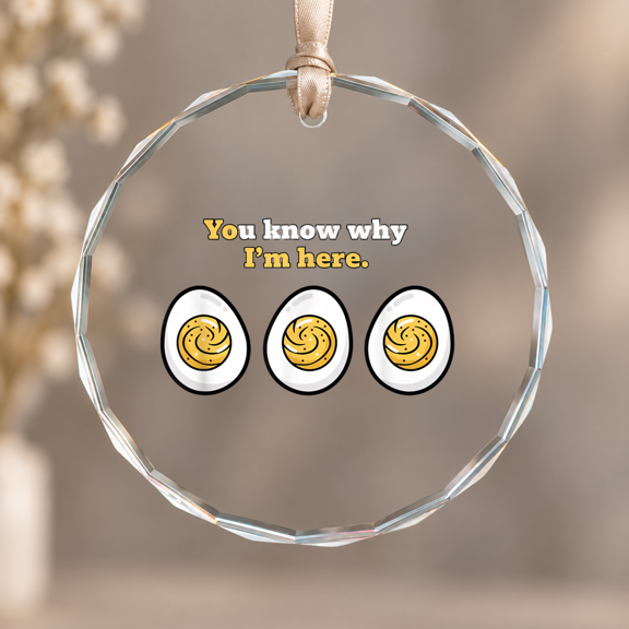 Deviled Egg Potluck Theme Ornament, Room Decoration, Circle Glass Ornament