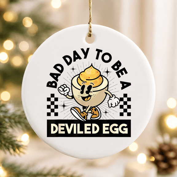 Deviled Egg Thanksgiving Eggs Christmas Ornament, Family Feast Keepsake, Ceramic Ornament