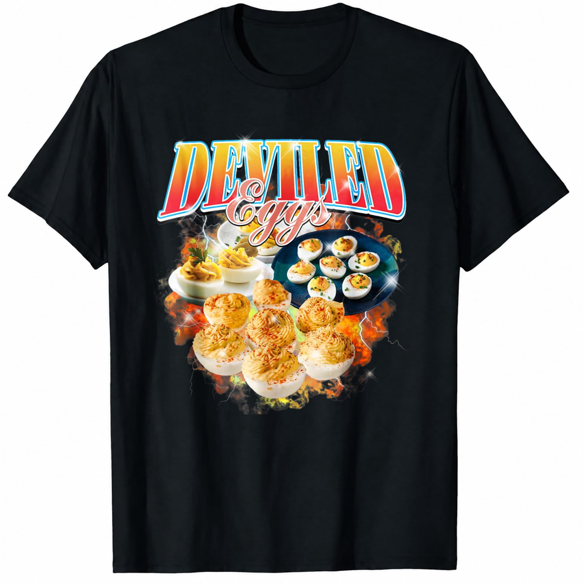 Meat Graphucs Deviled Eggs Graphic T-Shirt, Retro Food Tray Party Dish Design ...