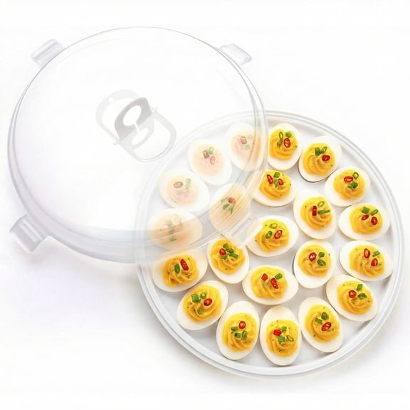 Deviled egg container with lid, deviled egg tray rack, 22 slots, perfect for holiday parties and home kitchens.