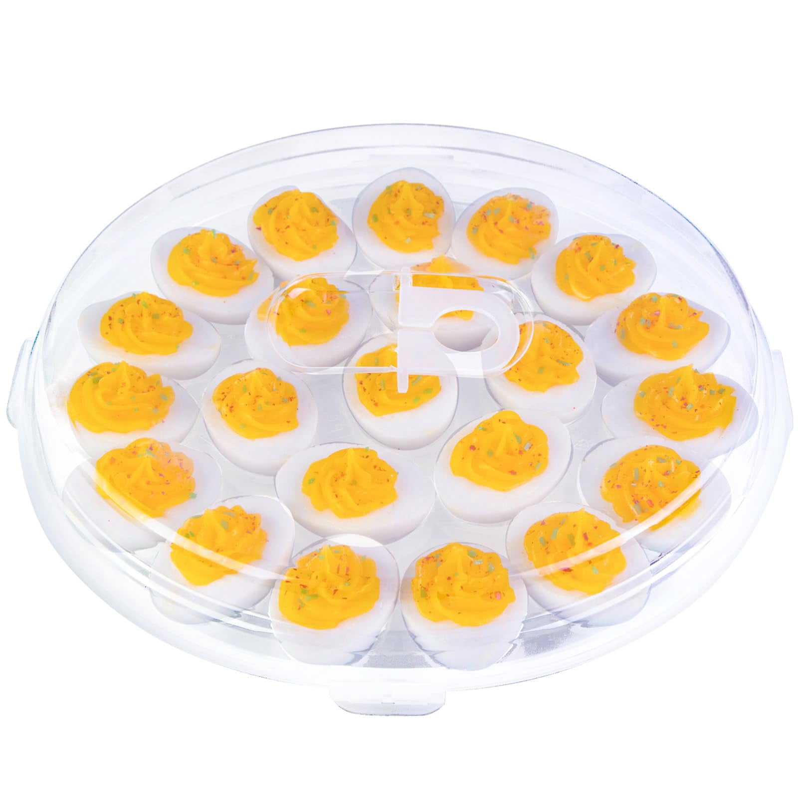 Deviled egg container with lid, deviled egg tray rack, 22 slots, perfect for holiday parties and home kitchens.