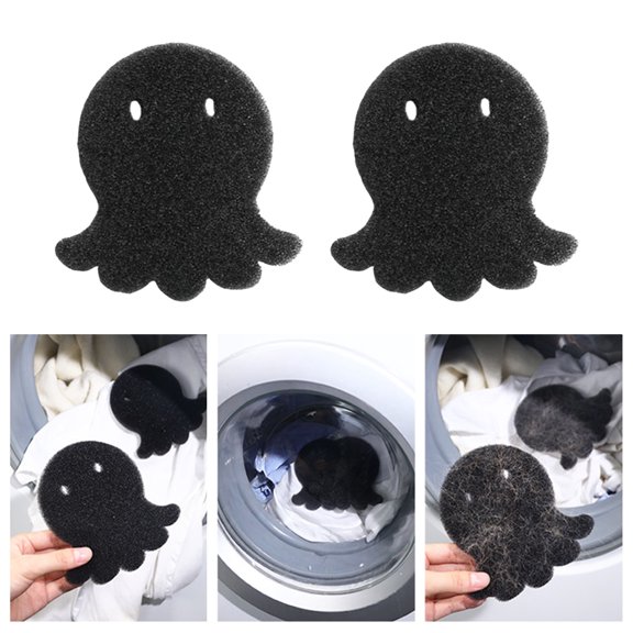 Devilfish Design 2 Pack Pet Hair Remover For Laundry | Dog Hair Remover For Laundry | Reusable Hair Laundry Clothes Bedding Dryer Pet Hair Catcher Lint Catcher Sponge Black78711