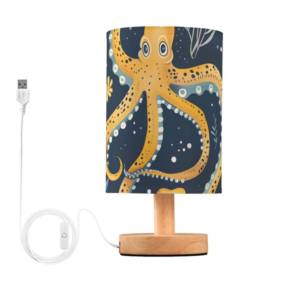 Devilfish Leaves Table Lamp with USB Port LED Warm Light Lamp Night Light Home Decor
