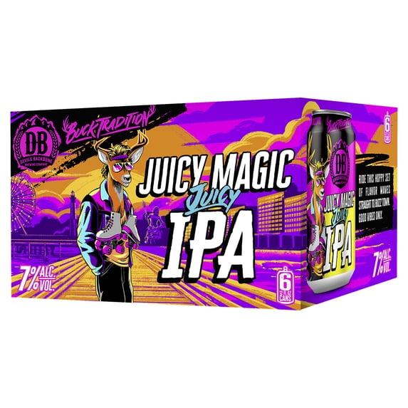 Devils Backbone Juicy Magic Juicy IPA Craft Beer, 6 pack, 12 fl oz Aluminum Cans, 7% ABV