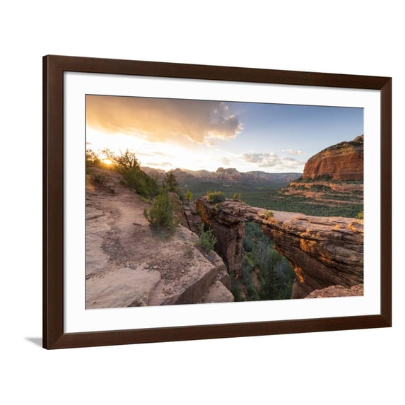 Art.com Devils Bridge, Sedona, Arizona, USA Photographic Print by Jordan Banks, Brown Frame Wall Art, 44" x 32"