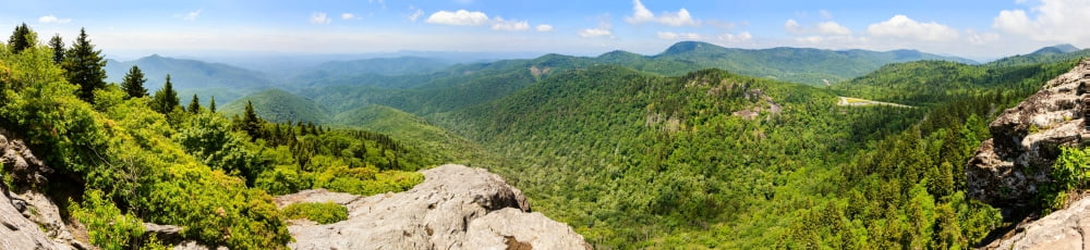 Devils Courthouse Appalachian Mountains Blue Ridge Parkway Pisgah National Forest North Carolina USA Canvas Art - Panoramic Images (36 x 12)