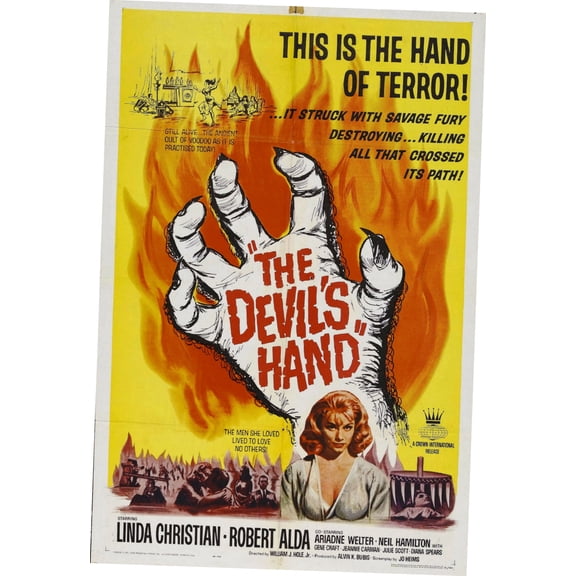 Devils Hand The Movie Poster Metal Sign 8Inx 12In Metal Print 8x12 Square Adults Best Posters