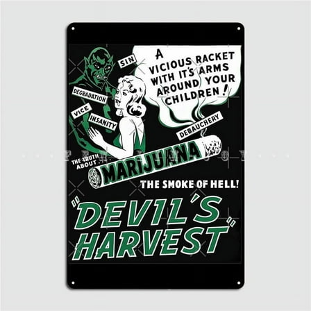 Devils Harvest Metal Plaque Poster Pub Wall Plaques Retro Tin Sign Poster Size: 8 x 12 Inches