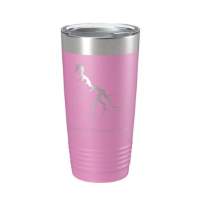 Devils Kitchen Lake Map Tumbler Travel Mug Insulated Laser Engraved Coffee Cup Illinois 20 oz Light Purple