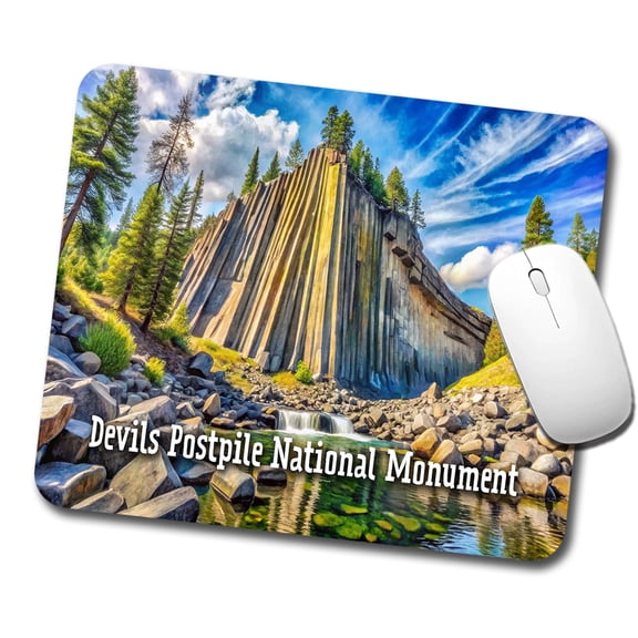Devils Postpile National Monument California Mouse Pad Low Profile Gaming Mat