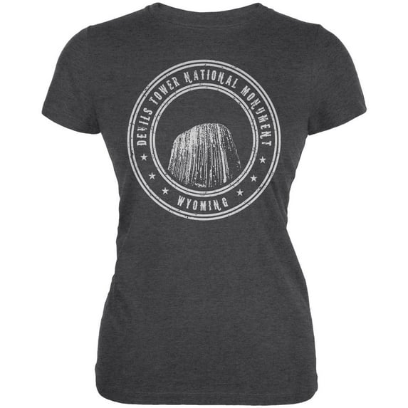 Devils Tower National Monument Juniors Soft T Shirt Deep Heather MD
