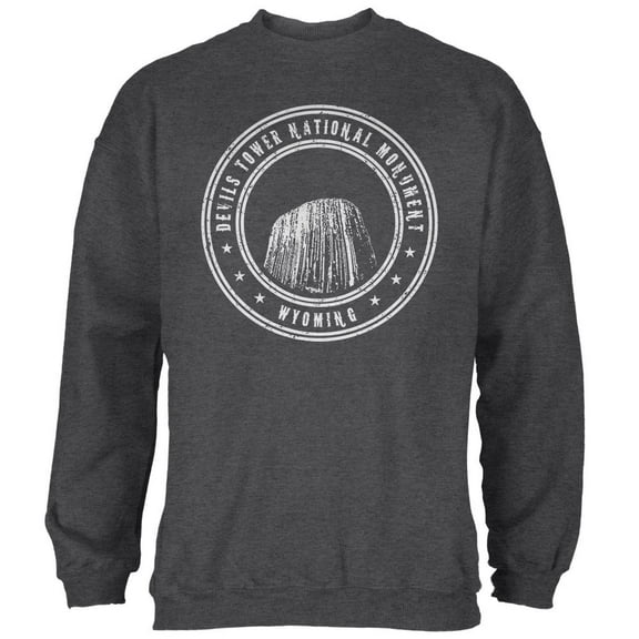 Devils Tower National Monument Mens Sweatshirt Deep Heather LG