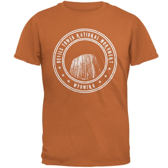 Devils Tower National Monument Mens T Shirt Texas Orange 2XL
