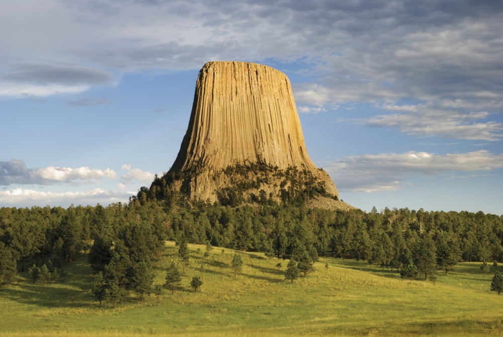 Devils Tower National Monument Wyoming United States Of America Canvas Art - Philippe Widling Design Pics (19 x 12)