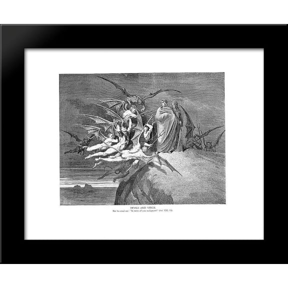 Devils and Virgil 20x24 Framed Art Print by Gustave Dore