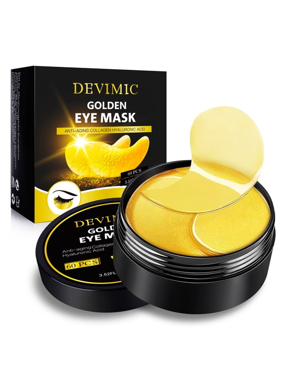 Golden Eye Mask, 30 Pairs Under Eye Masks for Dark Circles and Puffiness, Under Eye Patches for Puffy Eyes and Eye Bags, Gel Eye Mask Eye Pads for Face Skin Care
