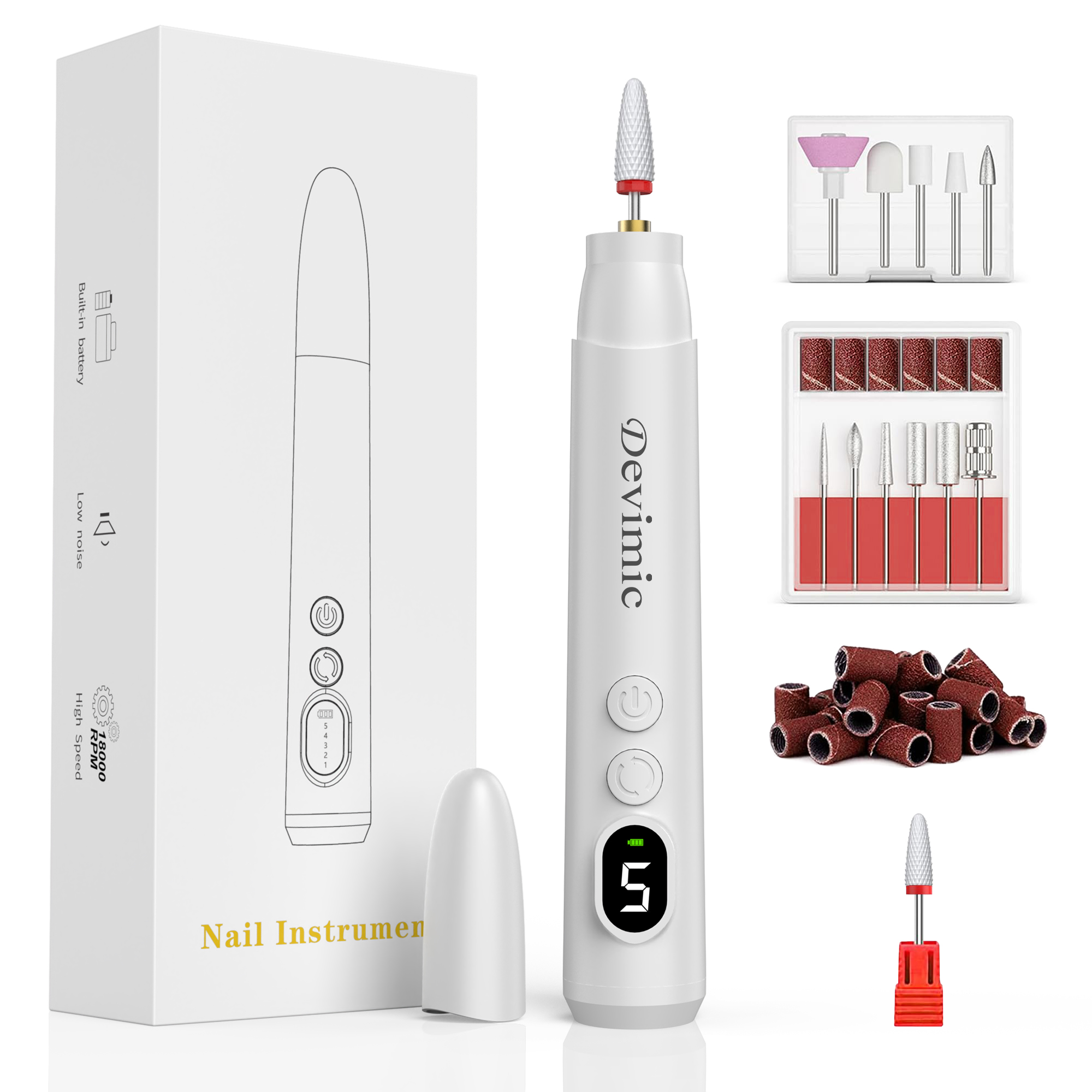 Nail Drills for Acrylic Nails Cordless Nail Covers for Gel Removal