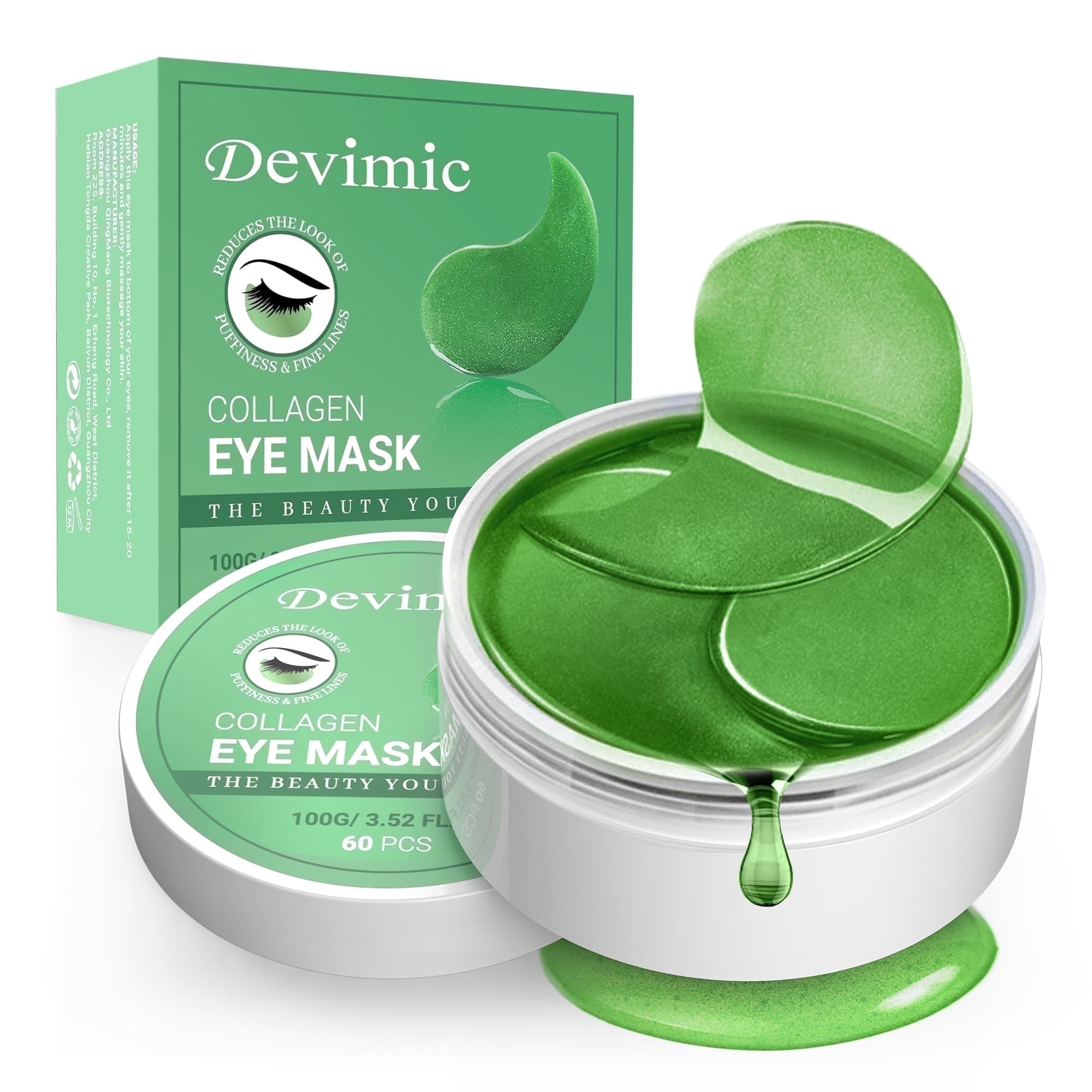 Devimic Under Eye Mask 30 Pairs, Seaweed Eye Masks for Dark Circles and Puffiness, Under Eye Patches for Puffy Eyes and Eye Bags, Gel Eye Mask Eye Pads for Face Skin Care