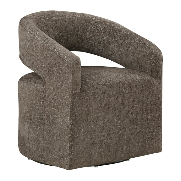 Devin 360 Degree Swivel Chair in Brown Fabric
