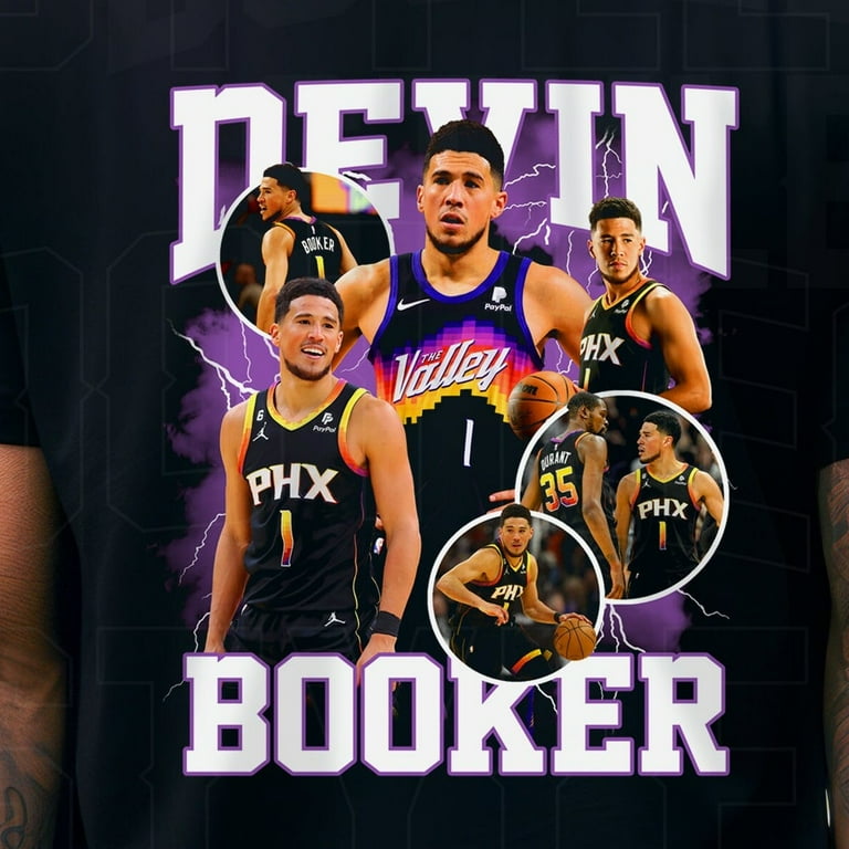 Devin Booker 90s Bootleg Style Rap Shirt for Phoenix Basketball fan Classic Vintage Style Graphic T Shirt Tee for Men Women Black Jersey Walmart