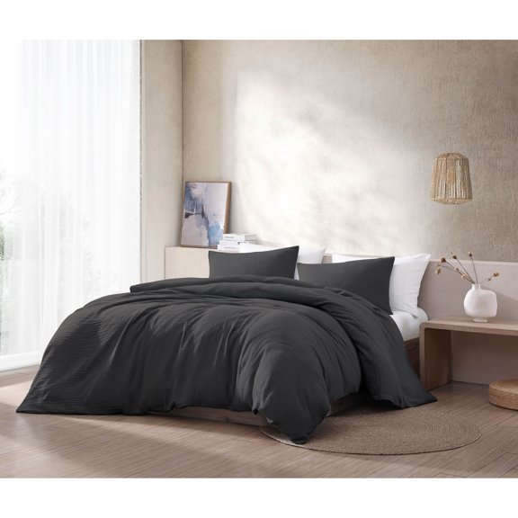 Devin Gauze 3 pc Queen Comforter Set Riverbrook Home Devin Gauze 3 pc Comforter Set Graphite