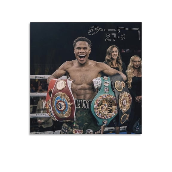 Devin Haney Boxing Boxer Professional Boxer Poster Signed Poster Wall Art Picture Painting Poster Canvas Print Posters Artworks Bedroom Living Room Decor 12x12inch(30x30cm)