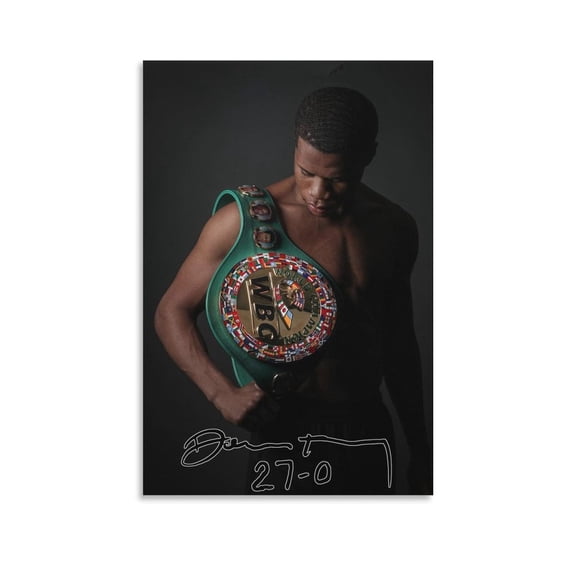 Devin Haney Signed Poster Art Painting On Canvas Wall Art Poster Scroll Picture Print Living Room Walls Decor Home Posters 12x18inch(30x45cm)