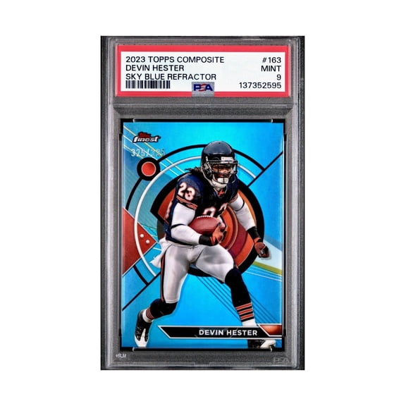 Devin Hester 2023 Topps Finest 325/325 #163 Sky Blue Refractor PSA 9 Mint