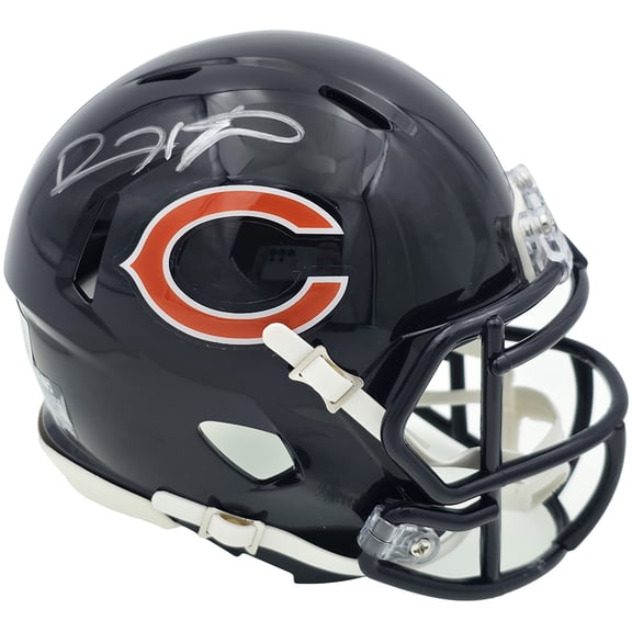 Devin Hester Autographed Chicago Bears Blue Speed Mini Helmet Beckett BAS Witness 244044