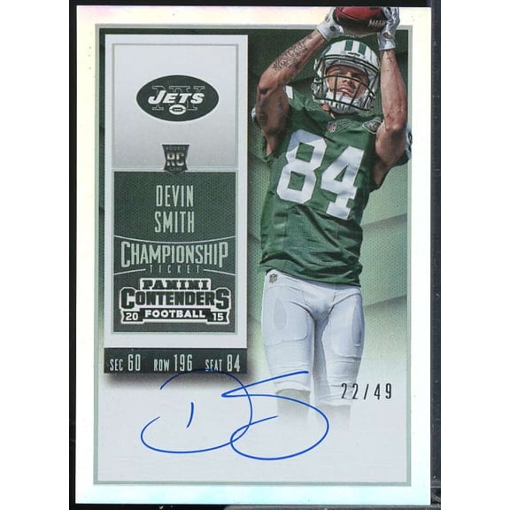 Devin Smith AU/49 Rookie Card 2015 Panini Contenders Championship Ticket #212B