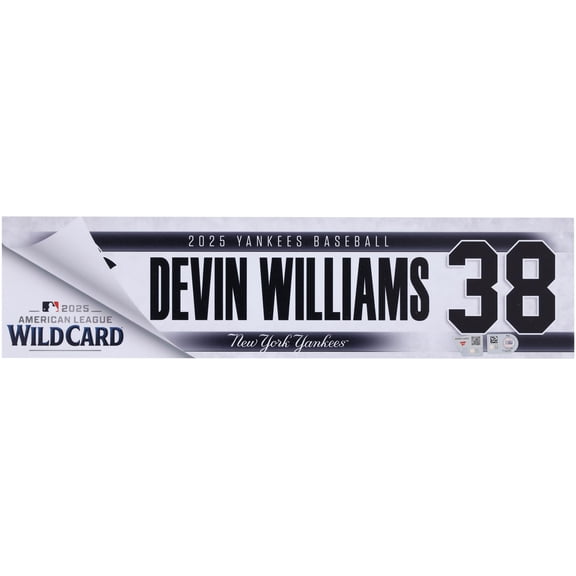 Devin Williams New York Yankees Player-Issued #38 Nameplate from the 2025 Wild Card Series vs. Boston Red Sox - Fanatics Authentic Certified