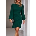 thumbnail image 1 of Devine Ruched Ruffled Balloon Sleeve Mini Dress, 1 of 20