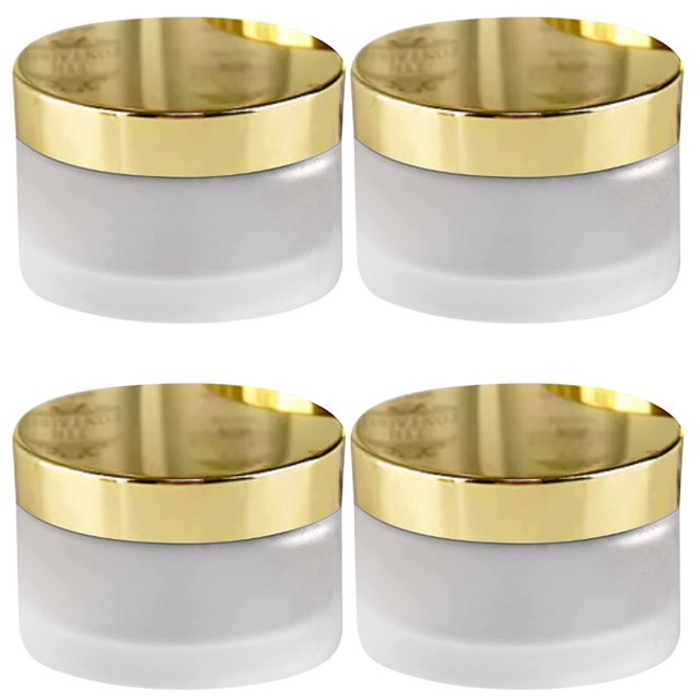 Devinez Multipurpose Frosted Glass Empty Jar/Container With Golden Cap