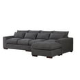 thumbnail image 1 of Devion Furniture 123.24'' Fabric Square Arm Modular Reversible Sectional Sofa & Ottoman-Color:Dark Gray, 1 of 5