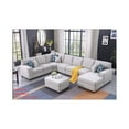 thumbnail image 1 of Devion Furniture 8-Piece Upholstered Fabric Sectional with Chaise in Light Gray, 1 of 2
