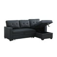 thumbnail image 2 of Devion Furniture Dark Gray Polyester Reversible Sleeper Sectional Sofa For Living Room, 83" Wide 2 of 6