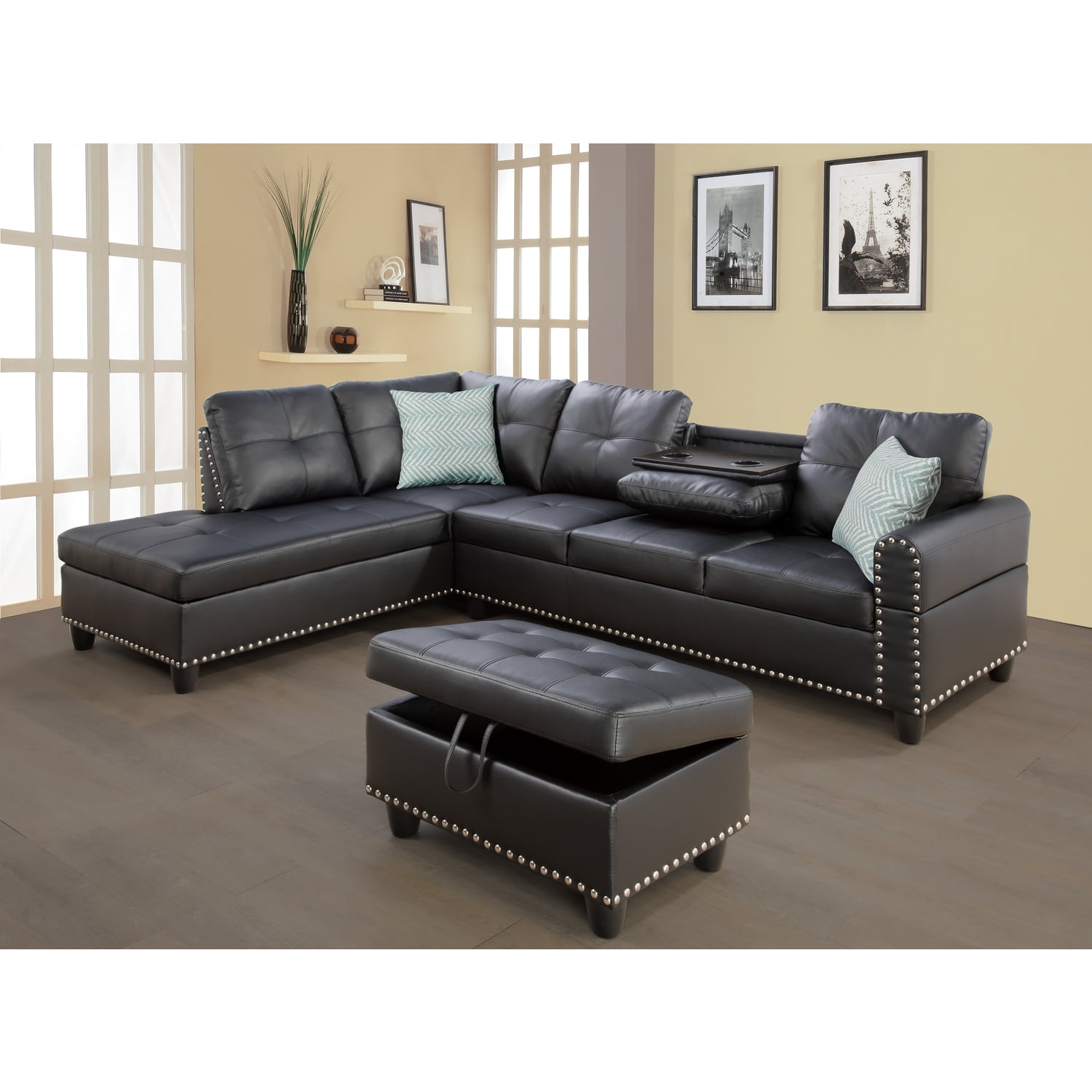 Devion Furniture Faux Leather Sectional