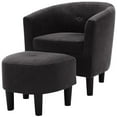 thumbnail image 1 of Devion Furniture Polyester Fabric Accent Chair with Ottoman in Dark Gray, 1 of 2