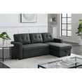 Devion Furniture Polyester Fabric Reversible Sleeper Sectional Sofa in