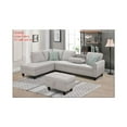 thumbnail image 1 of Devion Furniture Polyester Fabric Sectional Sofa with Ottoman-Light Gray, 1 of 2