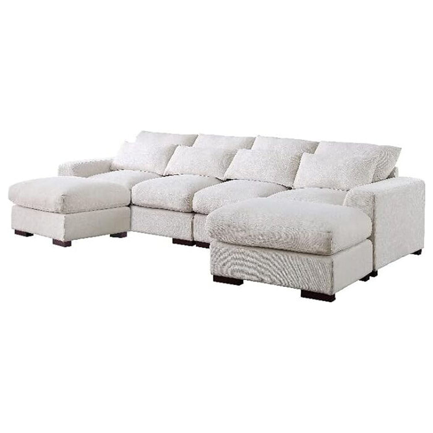 Devion Furniture Reversible Modular Sectional Fabric Sofa & Chaise With