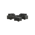 thumbnail image 1 of Devion Furniture Reversible Modular Sectional Fabric Sofa & Chaise With Two Ottoman-Dark Gray, 1 of 10