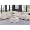 thumbnail image 1 of Devion Furniture Sectional Sofa Cupholder Console, Corner Table And Ottoman- Beige Polyester, 1 of 3