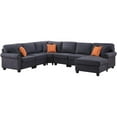 thumbnail image 1 of Devion Furniture Woven Fabric U-Shaped Sectional Sofa in Dark Gray, 1 of 5