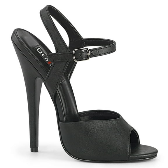 Devious DOMINA-109 Black 6" Stiletto Heel Ankle Strap Sandals Women's Shoes