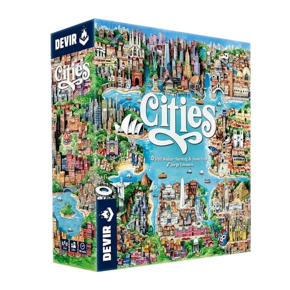 Devir - Cities Urban Planning Board Game for 24 Players Ages 10+, City Building Strategy Tabletop Game, 35-Minute Playtime