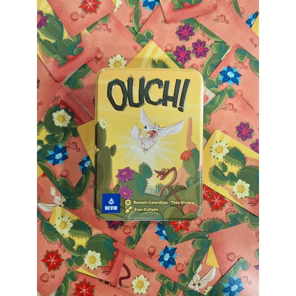 Devir - Ouch!, Tin, Devir Pockets, Fast and Amusing Cards Game with Friends, Multilanguage, Age +5