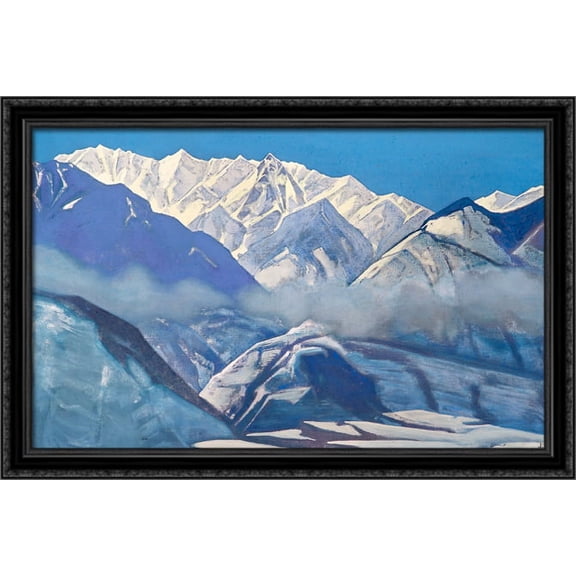 Devita 40x26 Large Black Ornate Wood Framed Canvas Art by Nicholas Roerich