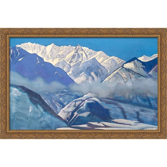 Devita 40x26 Large Gold Ornate Wood Framed Canvas Art by Nicholas Roerich